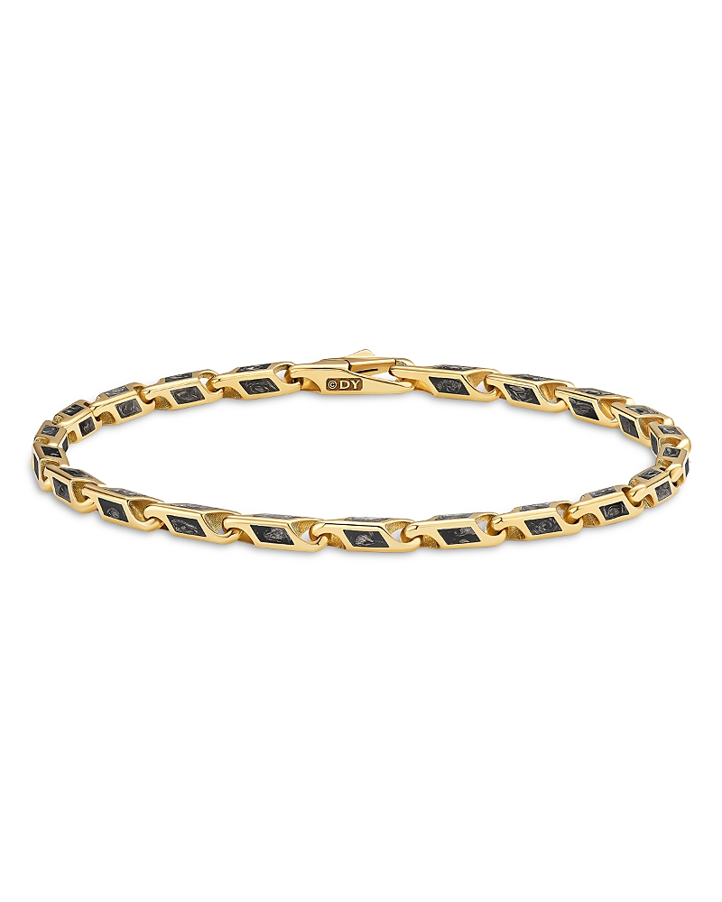 David Yurman Streamline Faceted Chain Bracelet in 18K Yellow Gold with Forged Carbon, 4.3mm