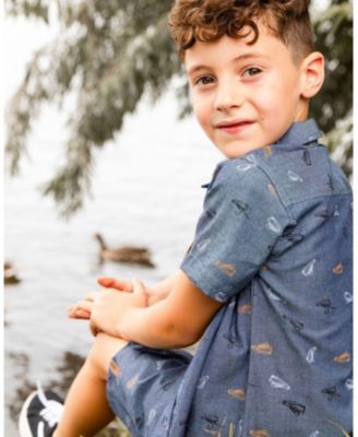 Boys' Printed Chambray Short - Little Kid