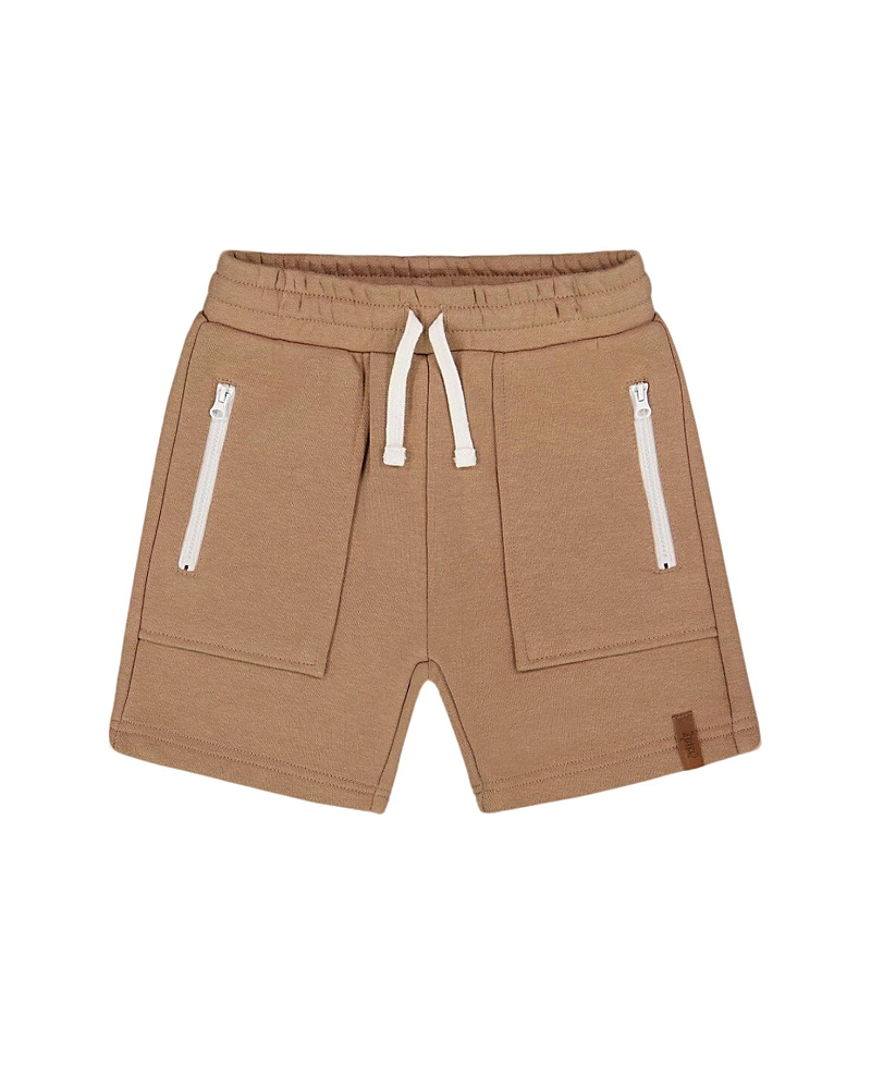 Deux Par Deux Boys' French Terry Zip Pocket Shorts - Big Kid In Beige