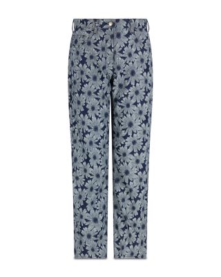 Daisy Jacquard Straight Jeans in Fancy Blue