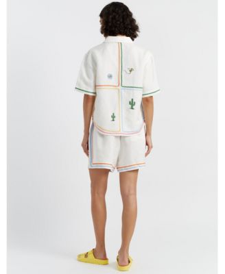 Women's Linen Cotton Peanuts Vacation Shorts