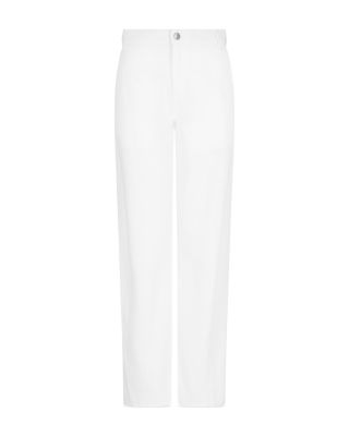 Mid Rise Slim Barrel Leg Jeans in Solid White