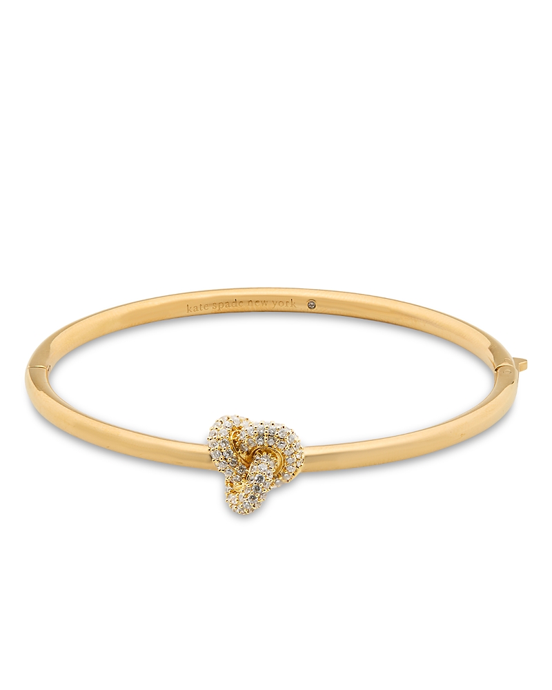 Shop Kate Spade New York Cubic Zirconia Pave Love Knot Bangle Bracelet