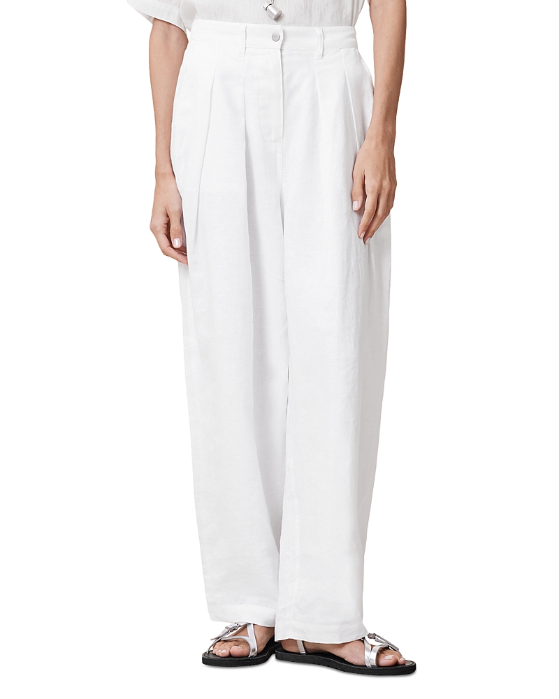 Allsaints Becca Linen Pants In White