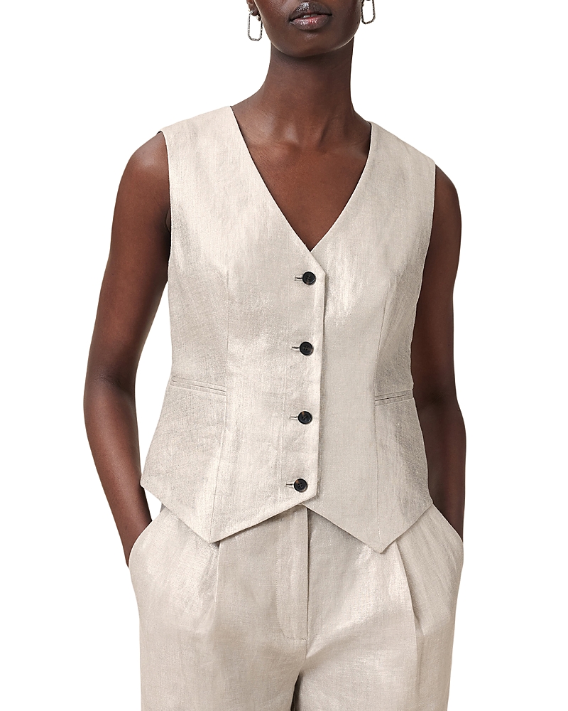 Allsaints Averie Relaxed Fit Vest In Silver Grey