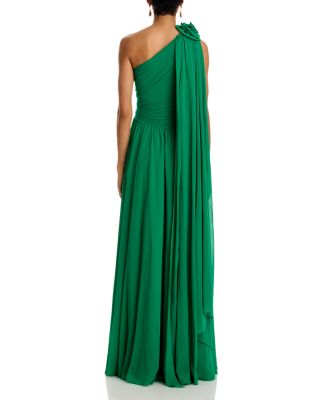 Pleat Chiffon Flower Gown