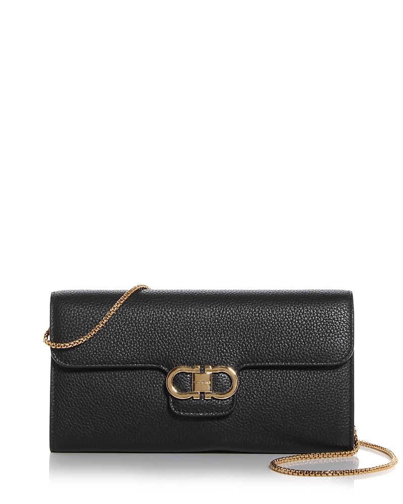 Ferragamo Gancini Leather Chain Wallet