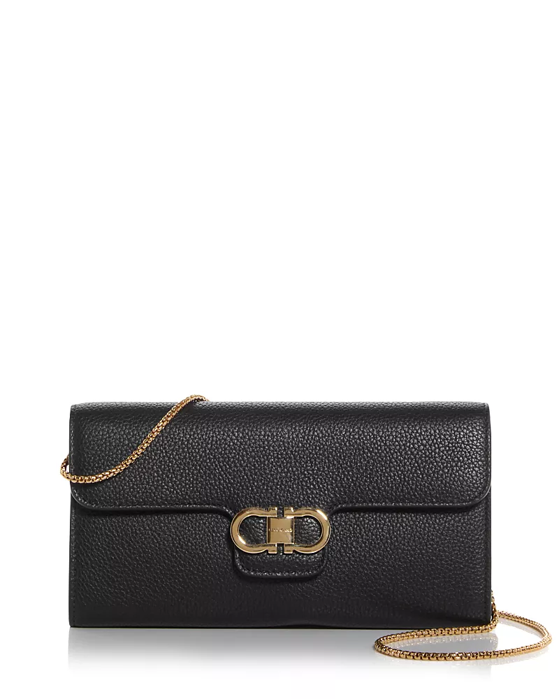 Ferragamo Gancini Leather Chain Wallet