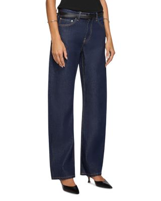 Alida High Rise Bowed Leg Jeans in Havana Night