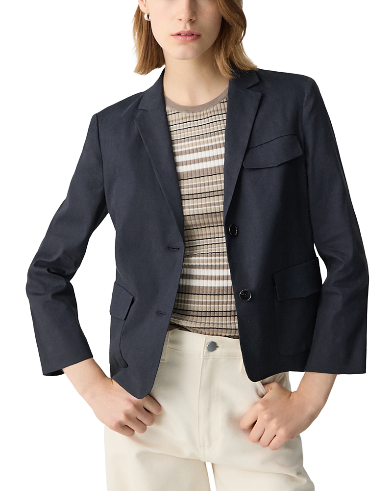 Theory Shrunken Blazer In Good Linen In Concord
