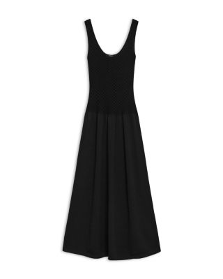 Midi Dress in Textured Cotton-Blend