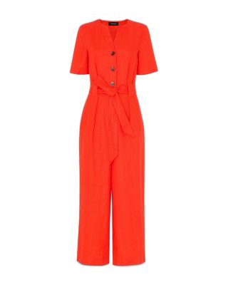 Fiona Linen Button Front Jumpsuit