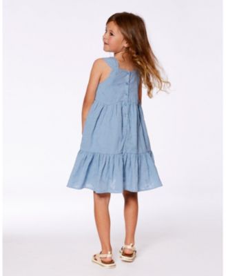  Girls' Multi-Tiered Eyelet Dress - Big Kid