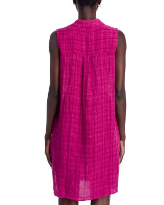  Linen Plaid Shirt Dress