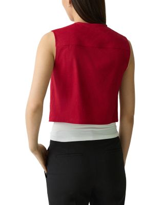 Fitted Sleeveless Linen Vest