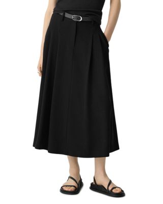 Theory Pleated A-Line Skirt in Admiral Crepe | Bloomingdale's Women