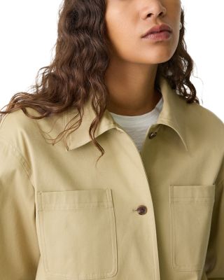 Theory Cotton Stretch Chino Hooded Cropped Jacket | Bloomingdale's