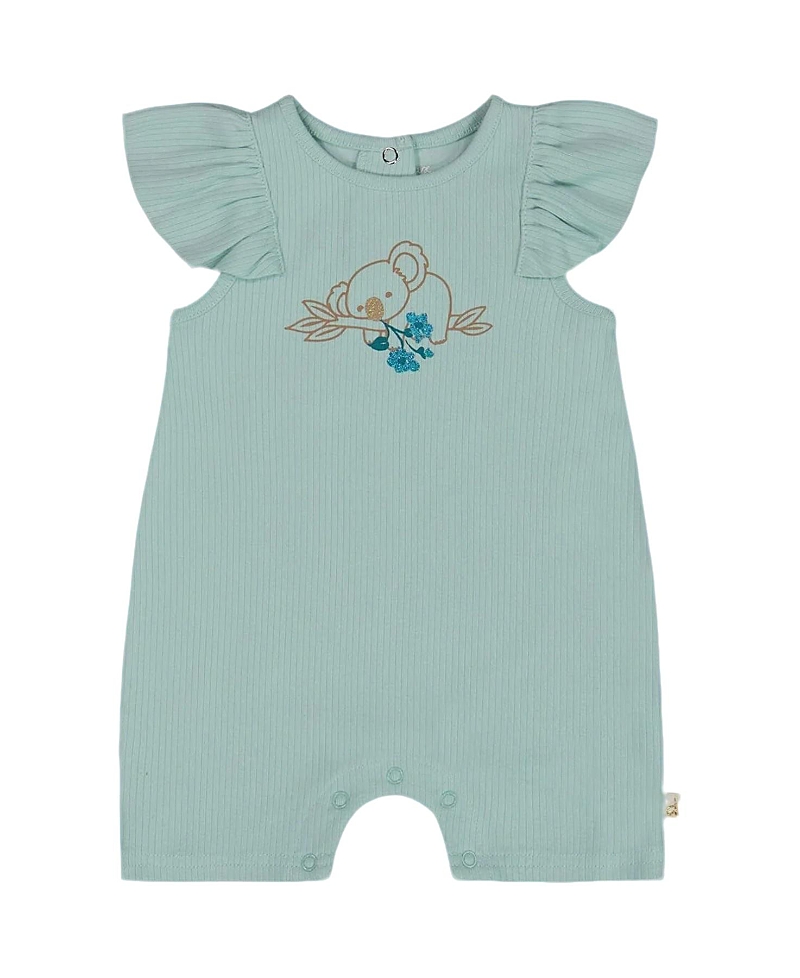 Deux Par Deux Girls' Organic Cotton Romper With Frills - Baby