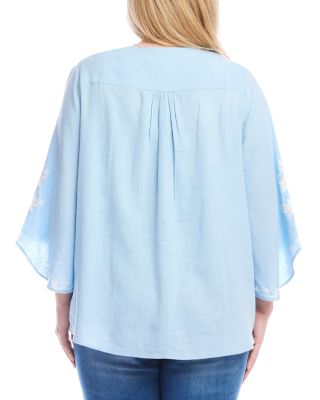 Bracelet Sleeve Embroidered Asymmetric Top