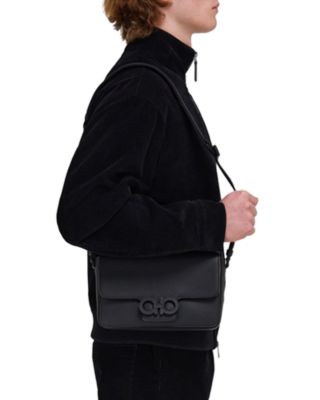 Double Gancini Leather Shoulder Bag