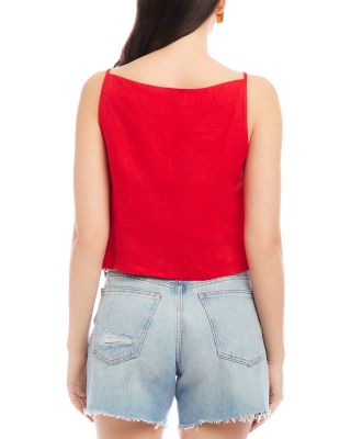 Elis Sleeveless Button Up Linen Top