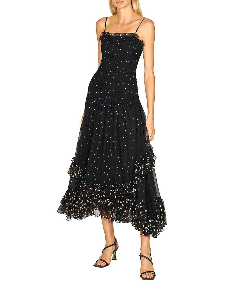 Secret Mission Bianca Maxi Dress In Mixed Polka Dot