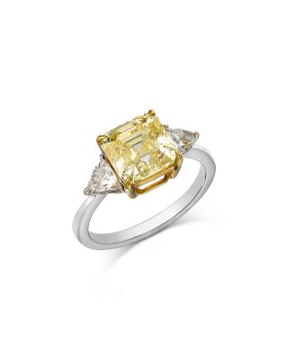 Bloomingdale's Fine Collection - Certified Lab Grown White & Yellow Asscher Cut Diamond Engagement Ring in 18K White & Yellow Gold, 3.4 tcw