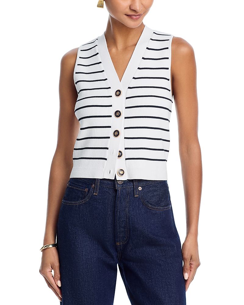 Aqua Striped Knit Vest - Exclusive