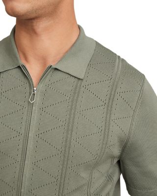 Pointelle Zip Front Shirt