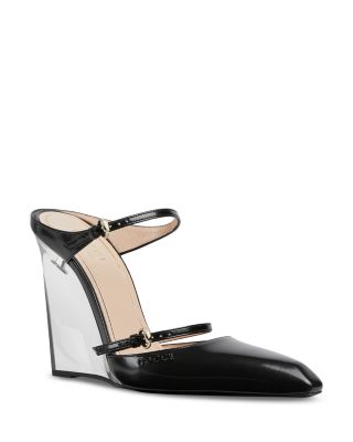 Women's Regent Snip Toe Green Wedge Heel Mules 