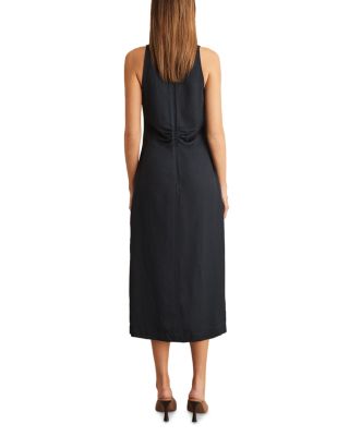 【海外限定】REISSドレス☆Pari Sleeveless Midi Dress, Navy Buy Reiss Navy Pari Ruched Sleeveless Midi Dress With Linen