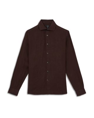 Ruban Long Sleeve Button Front Linen Shirt