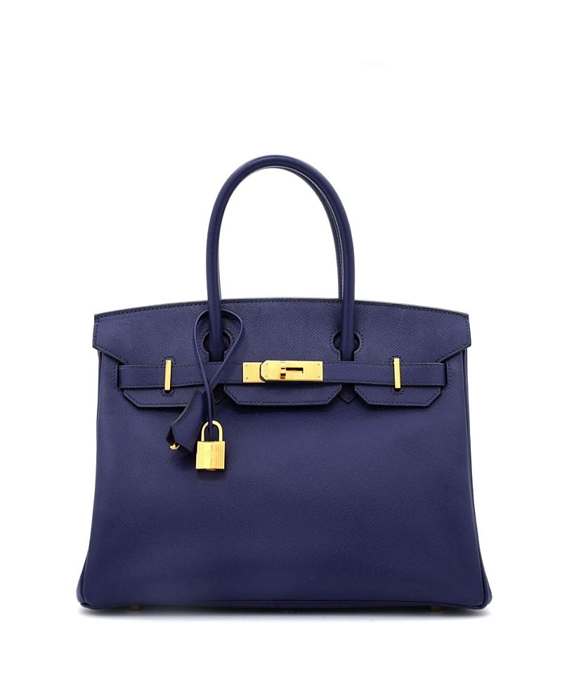 Pre-owned Pre-owned Hermes Hermes Birkin 30 Handbag Blue Epsom With Gold Hardware In Bleu Encre
