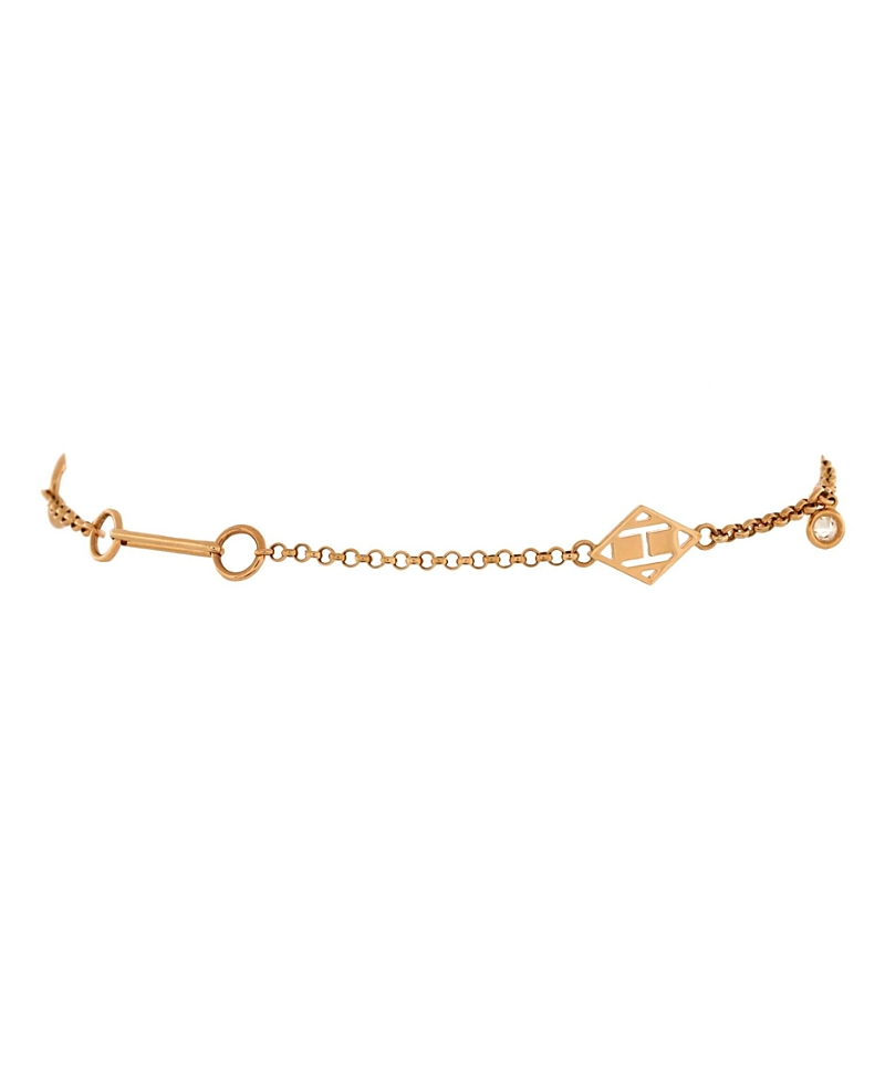 Pre-owned Pre-owned Hermes Hermes Gambade Bracelet 18k Rose Gold With 2 Diamonds