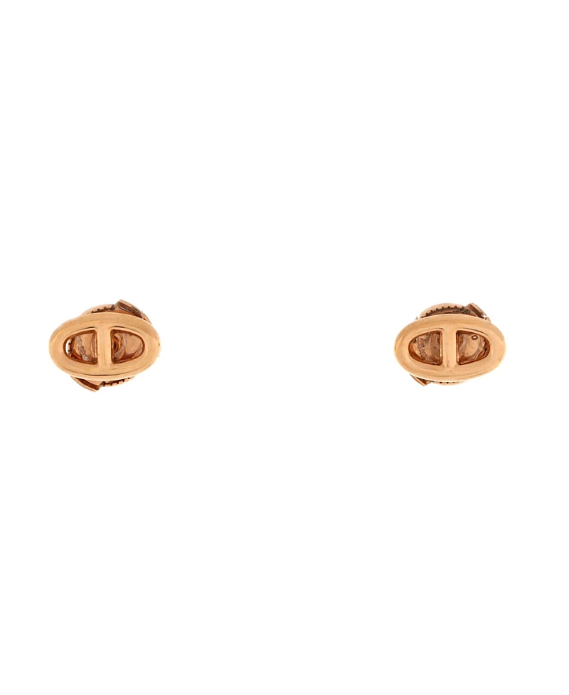 PRE-OWNED HERMES PRE-OWNED HERMES VERY SMALL FARANDOLE STUD EARRINGS 18K ROSE GOLD