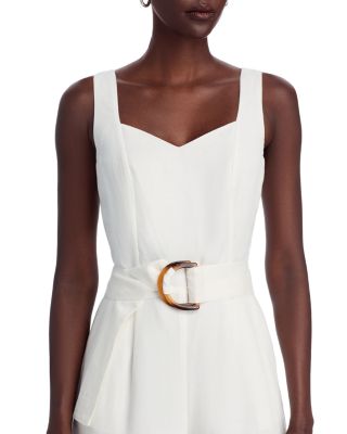 Sleeveless Sweetheart Belted Jumpsuit