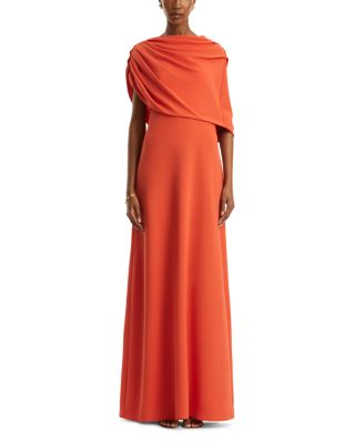 Oscar de la Renta - Draped Shoulder Georgette Caftan