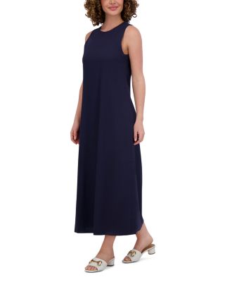 Linen&nbsp;Blend Crewneck Maxi Dress