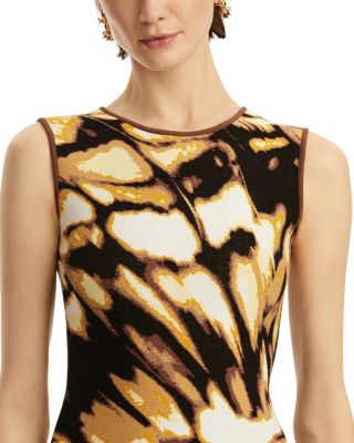 Sleeveless Butterfly Jacquard Knit Dress