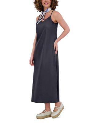 Linen Blend A Line Slip Dress