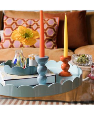 Large Lacquer Scalloped Tray, 16&amp;quot; Round