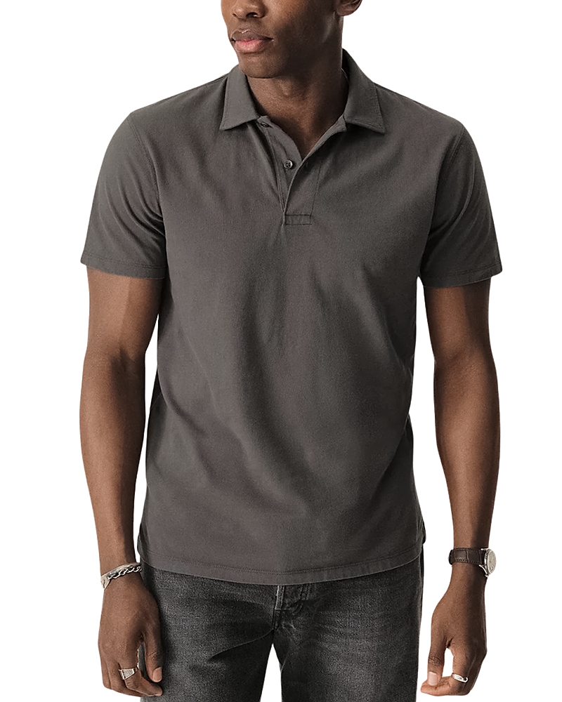 BUCK MASON SUEDED COTTON POLO SHIRT