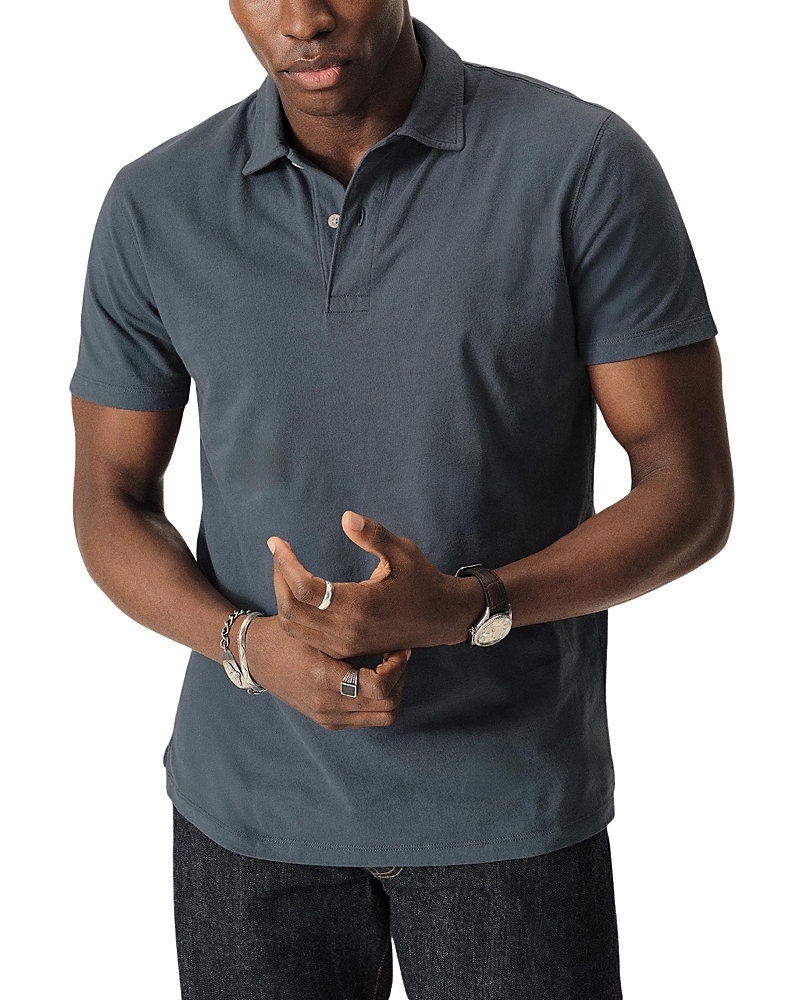 BUCK MASON SUEDED COTTON POLO SHIRT
