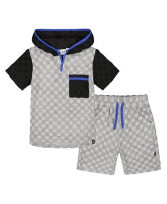 Boys' Printed Hooded Terry Top and Shorts Set - Little Kid, Big Kid