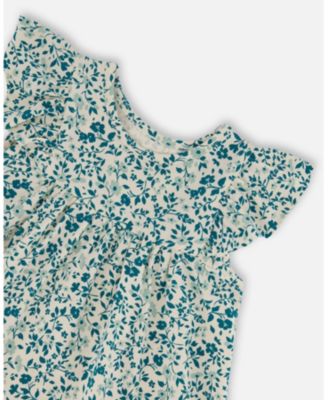  Girls' Small Flowers Printed Organic Cotton Dress - Little Kid