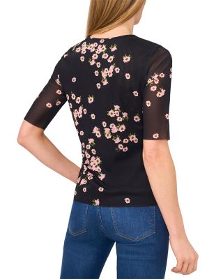 Short Sleeve Mesh Crewneck Top