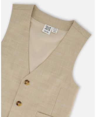 Boys' Sleeveless Vest Light Taupe - Little Kid
