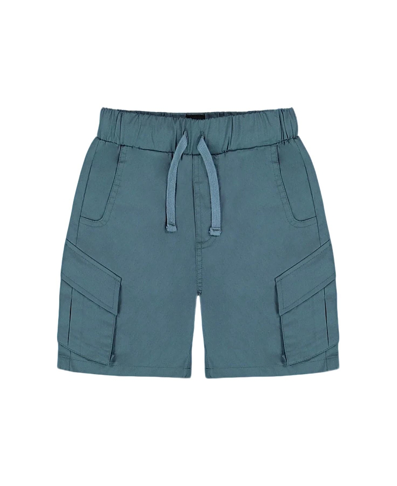 Deux Par Deux Boy's Parachute Cargo Pocket Shorts Dark Teal
