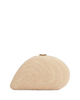 Bridget Raffia Oyster Shell Clutch