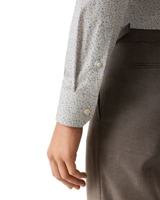 Printed Long Sleeve Button Front Shirt